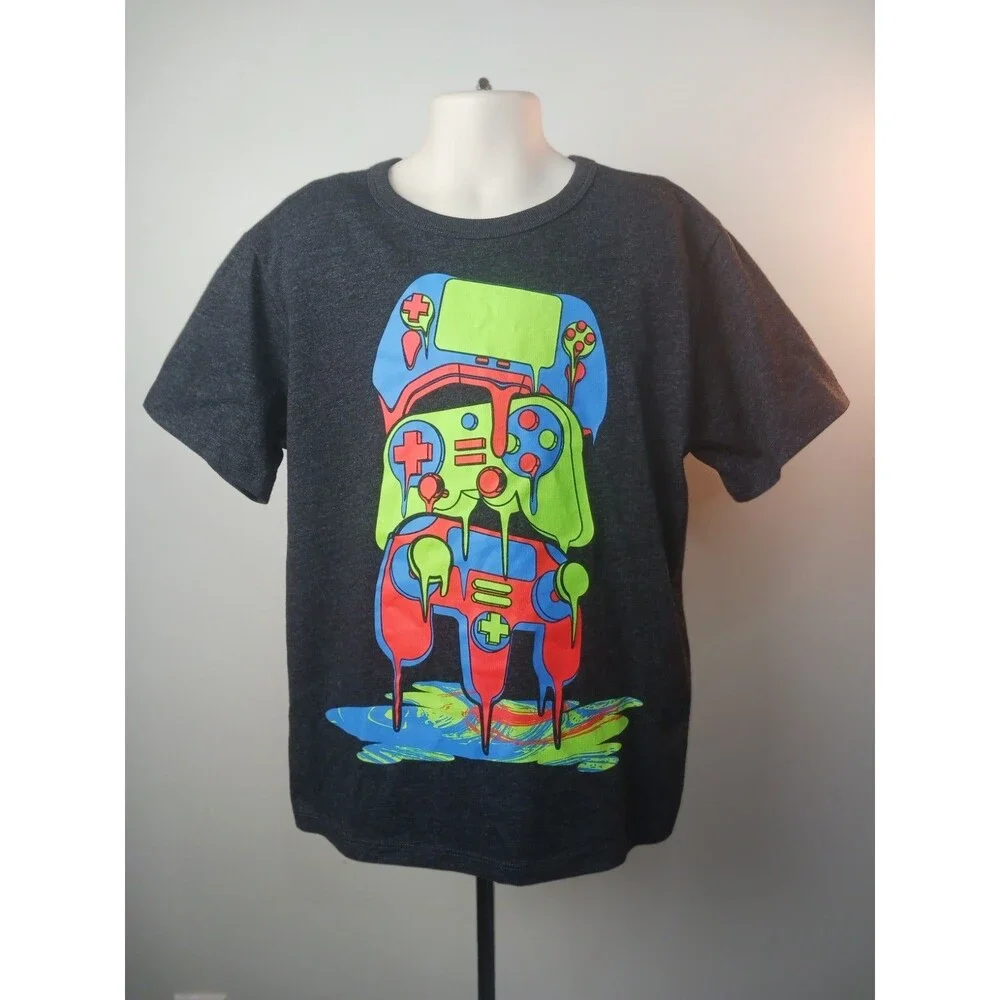 Children's Place Boy's Medium (7-8) Graphic T-shirt Dark Gray Short-Sleeve